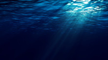 Abstract Underwater Background With Sunbeams