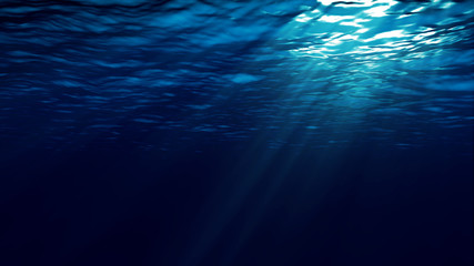 abstract underwater background with sunbeams