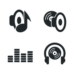 Poster - Music sound icon template color editable. Music equalizer symbol vector sign isolated on white background illustration for graphic and web design.