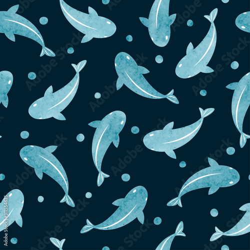 Seamless sea pattern with b...