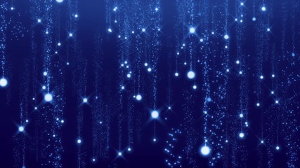 Canvas Print - abstract blue magic light trail particle dust glittering background camera fly through sparkling star