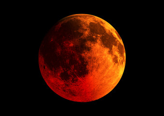 Wall Mural - blood moon in high resolution isolated on black background