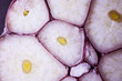 Close-up section of garlic, macro photo. The texture of garlic. Background image. The concept of organic food, vegetarianism. Copyspace.