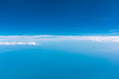 Blue sky and white clouds, the view from the plane window