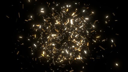 Wall Mural - gold confetti explosion alpha overlay background