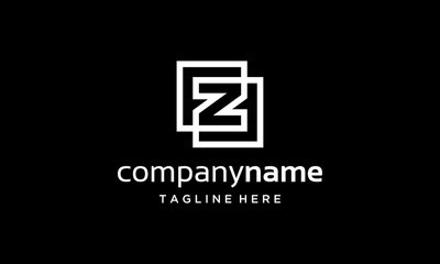 Wall Mural - initial letter Z and F with line style logo design template