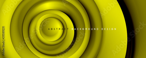 Vector 3d style abstract swirl circles, modern techno digital trendy abstract...