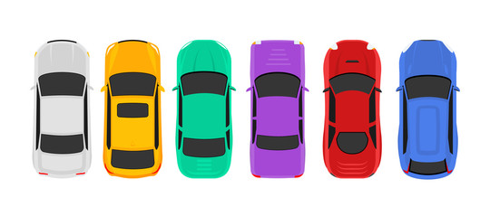 vector car top view icon illustration. vehicle flat isolated car icon