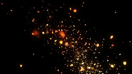 Wall Mural - Beautiful Golden Sparks in Alpha Channel