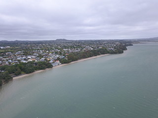 Waiheke Island, Auckland / New Zealand - December 24, 2019: The paradise island Waiheke with its stunning beaches, coastlines, hill terrains and vineyards