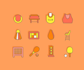 Poster - Set of Simple line Icons of Tennis