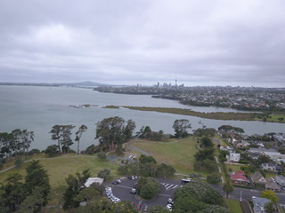 Waiheke Island, Auckland / New Zealand - December 24, 2019: The paradise island Waiheke with its stunning beaches, coastlines, hill terrains and vineyards