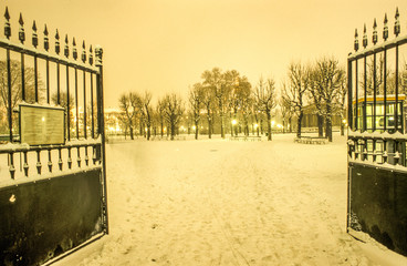 Tor, Schneelage, Österreich, Wien, 1. Bezirk, Burggarten