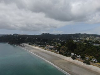 Waiheke Island, Auckland / New Zealand - December 24, 2019: The paradise island Waiheke with its stunning beaches, coastlines, hill terrains and vineyards