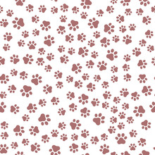 Seamless Pet Paw Pattern Background. Dog Or Cat Paw Wallpaper Illustration Footprint