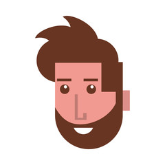 Canvas Print - head man face with beard character