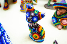 Traditional Huichol Bead Ornament Figures Mexican Culture