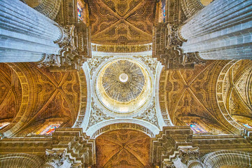 Poster - The inner dome of Holy Saviour Cathedral, Jerez, Spain