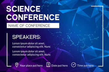 Science conference business design template. Science brochure flyer marketing advertising meeting