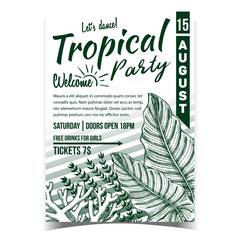 Sticker - Philodendron Melanochrysum Leaf Poster Vector. Araceae Family Exotic Flowering Houseplant Leaf And Seaweeds On Invitation Brochure. Nature Botanical Herbs Monochrome Illustration