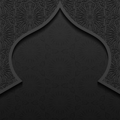 Wall Mural - Dark background with traditional floral ornament