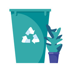 Canvas Print - recycle bin pot isolated icon