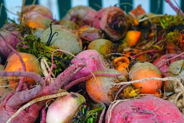 Wall Mural - Colorful beets at a farmers market