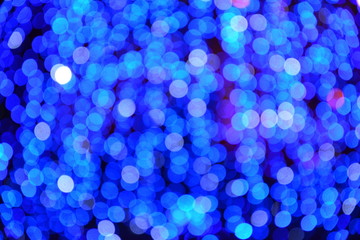 Blue abstract bokeh background for christmas or new year.