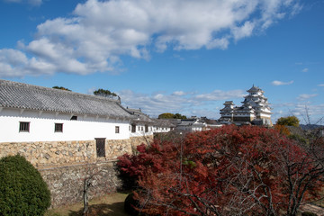 Poster - beautiful white himeji castle in autumn season in hyogo prefecture, japan