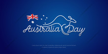 Happy Australia Day Celebration Poster Or Banner Background With Flag