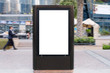© Nordic Studio - Outdoor Information board with trees, grass and pavement as background. This light box is ideal for advertisement mock up