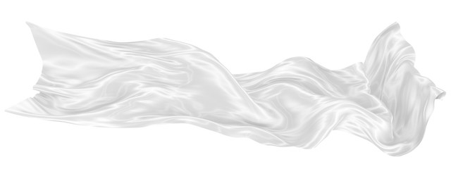Wall Mural - Abstract background of white wavy silk or satin. 3d rendering image.