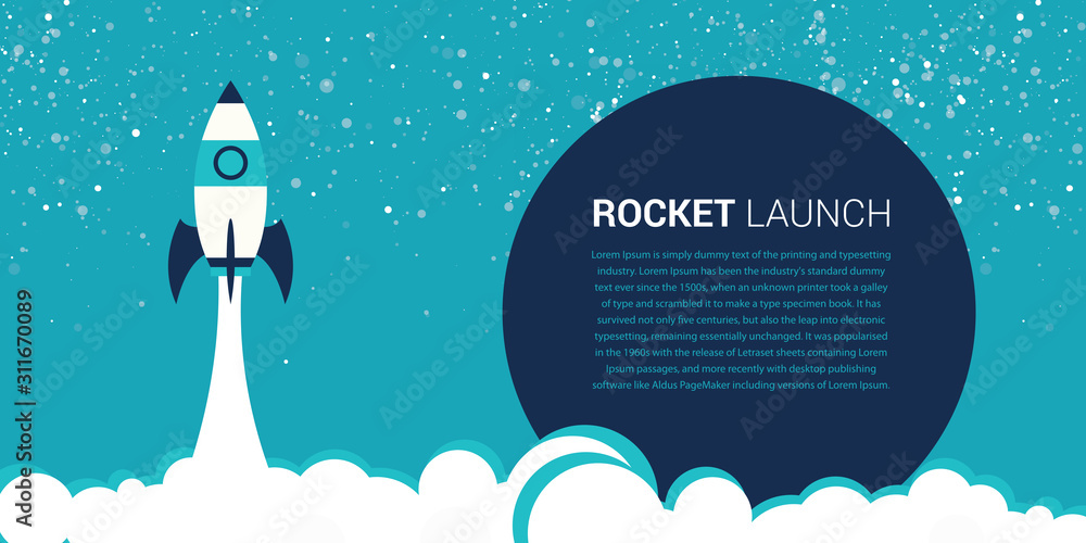 Flat design concept of startup, launch product or service. Vector ...