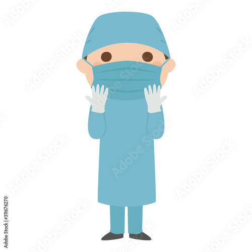 職業のイラスト 手術着を着た男性医師 Stock Vector Adobe Stock 職業のイラスト 手術着を着た男性医師 Stock Vector Adobe Stock