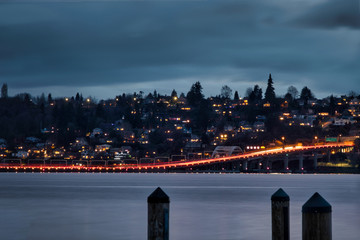 Wall Mural - 2019-12-12 THE I-90 BRIDGE AS SUNSET FROM MERCER ISLAND