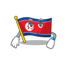 Canvas Print - Waiting gesture flag north korea Scroll on cartoon character design