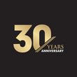 30th Year anniversary emblem logo design vector template