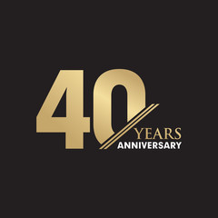 Wall Mural - 40th Year anniversary emblem logo design vector template