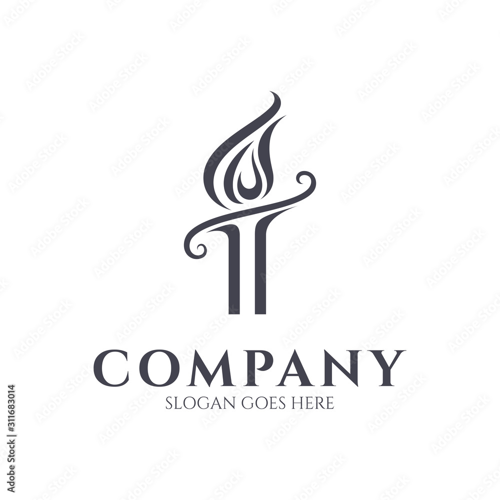 Torch simple logo. Letter T logo. Torch fire vector illustration Stock ...