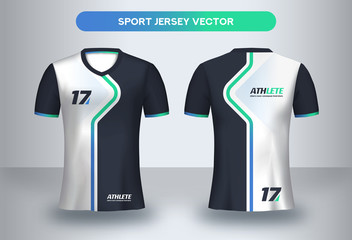 Poster - Football Jsersey design template. Soccer club uniform T-shirt front and back view.