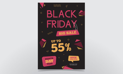 Wall Mural - Black Friday Big Sale Poster Design