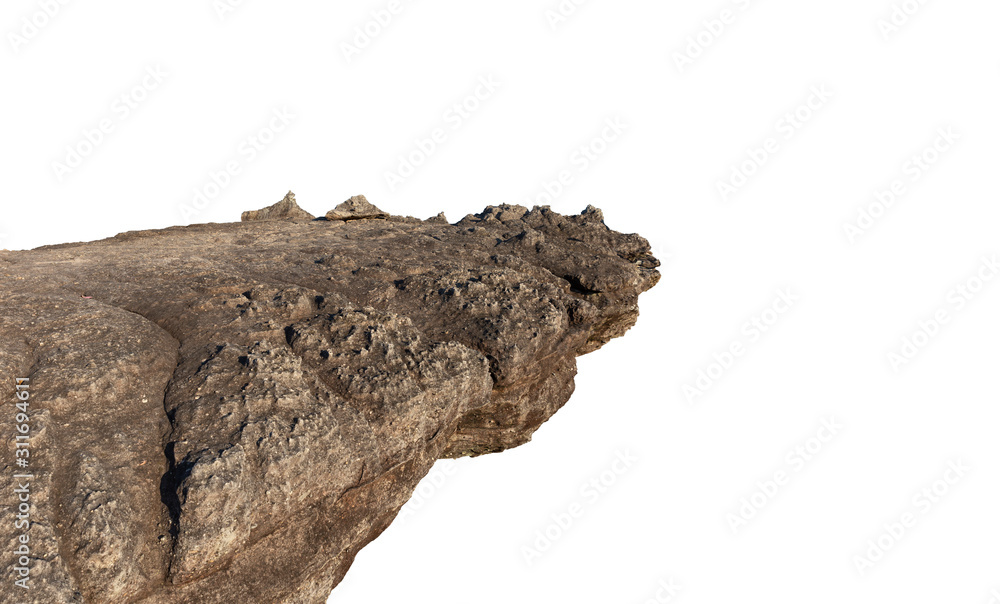 Cliff Rocks Ground Cliff stone located part of the mountain rock isolated on white ...