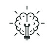 brain light bulb icon vector eps