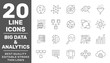 © DEFMORPH - Set of big data and data analytics icon set. Related technology vector line Icons. Contains such Icons as Cloud Computing, Traffic Analysis, Big Data, IoT and more. Editable Stroke. EPS 10
