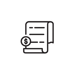 Financial document thin line icon. Contract, bill, invoice isolated outline sign. Finance, commerce, deal concept. Vector illustration symbol element for web design