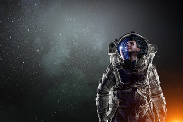 Wall Mural - exploring outer space. mixed media