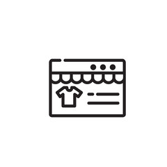 Shop card with t-shirt thin line icon. Online store isolated outline sign. Web E-commerce concept. Vector illustration symbol element for web design and apps.