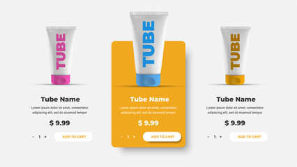 Wall Mural - ui / ux product card template for a website with rounded buttons. banner design for online store.