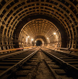 Technical subway tunnel underground photo