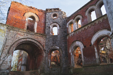 Wall Mural - Old ruins. destroyed brick walls of ancient building